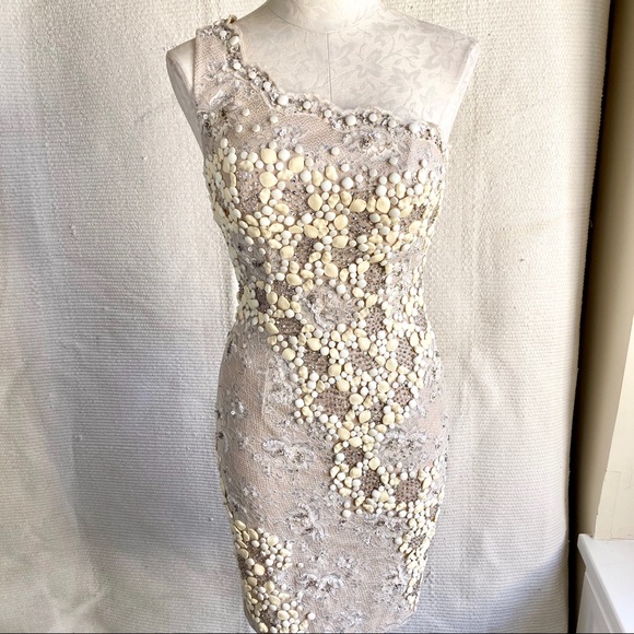 Vintage 4/6 Embellished Beaded Lace Formal Dress - Picture 8 of 8